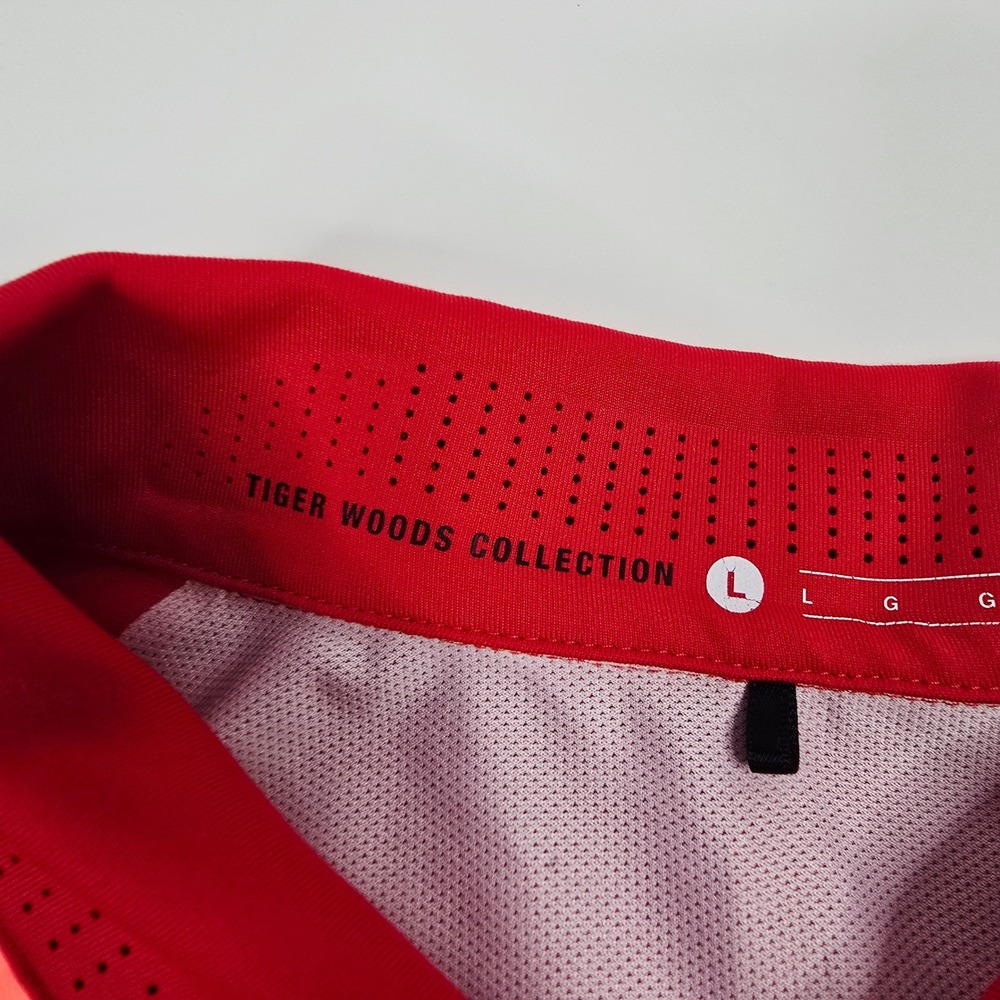 Nike Tiger‎ Woods Collection Dri Fit Red Golf Polo Shirt Mens Large L - Picture 6 of 12